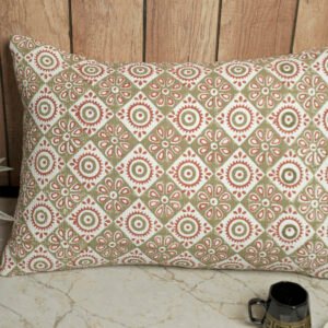 Traditional floral printed cushion cover