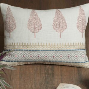 Placement traditional motifs printed cushion cover