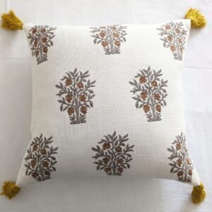 Detailed floral printed cushion cover