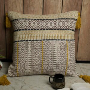 Geometrical  block printed cushion cover