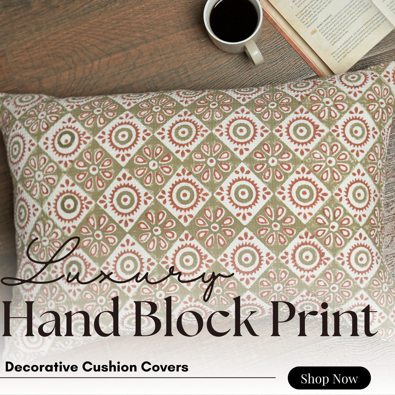 Traditional floral printed cushion cover - Image 5