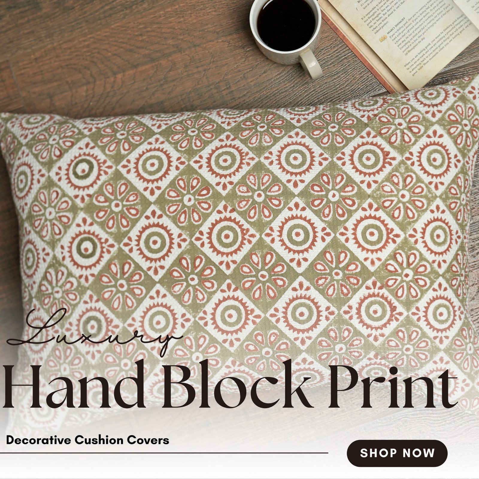 Traditional floral printed cushion cover - Image 4