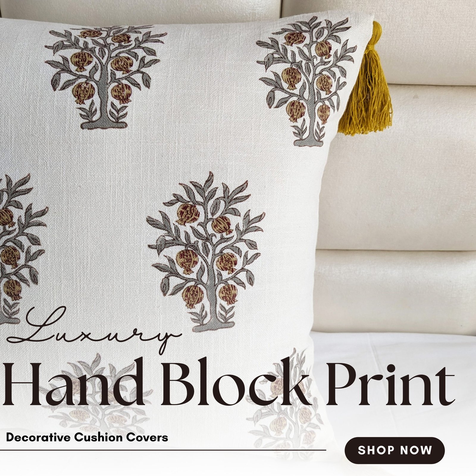 Detailed floral printed cushion cover - Image 9