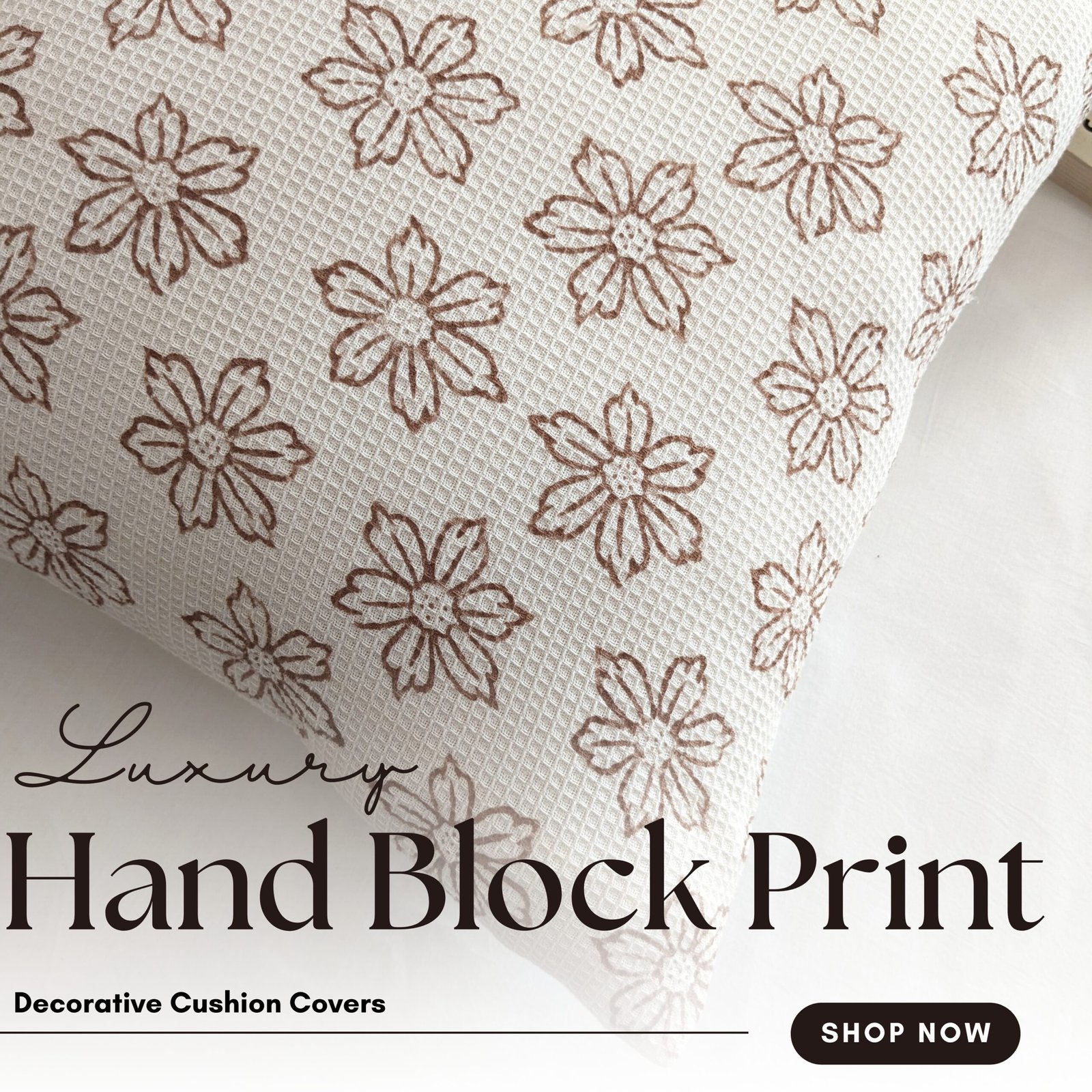 Garden block printed cushion cover - Image 9