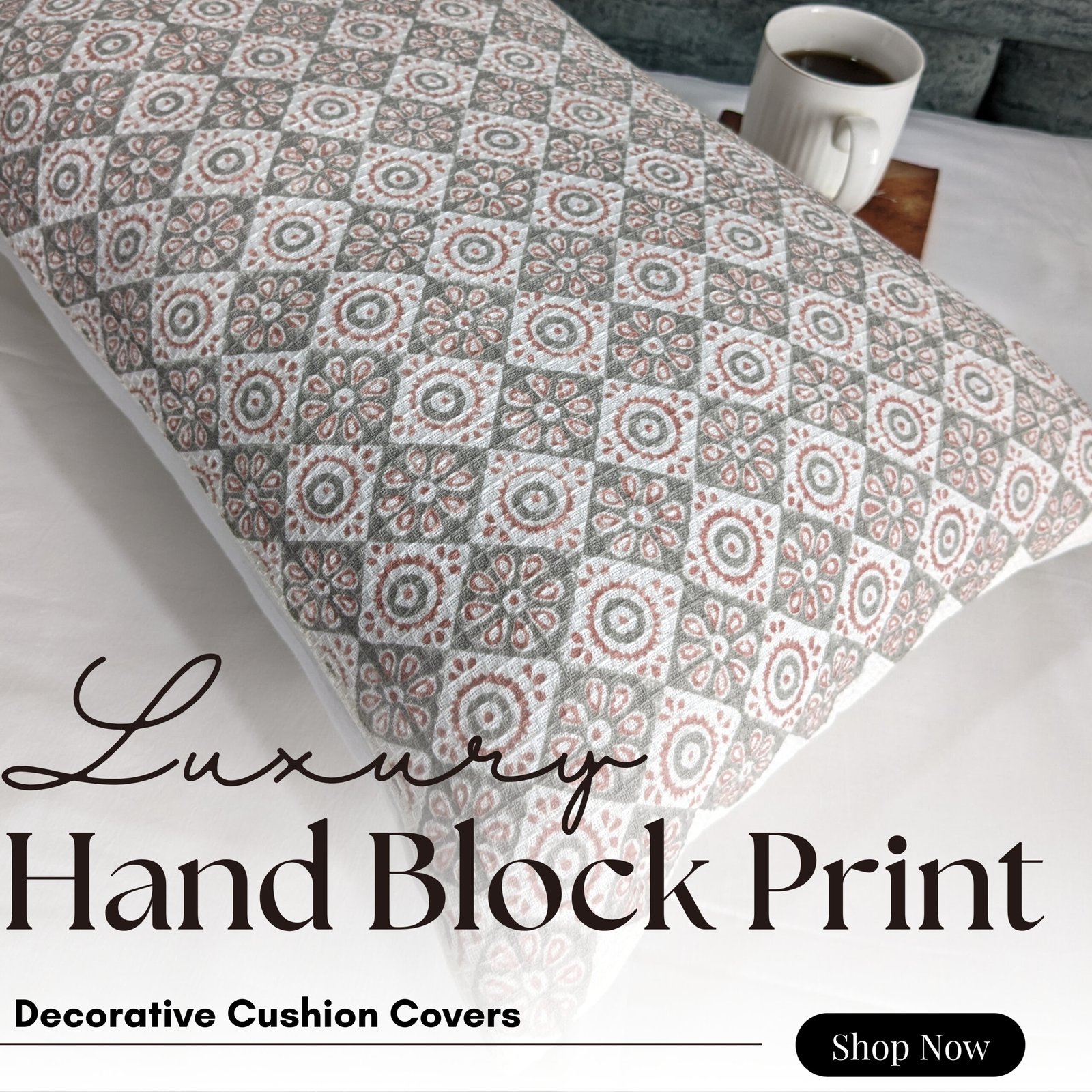 Traditional floral motifs printed cushion cover - Image 8
