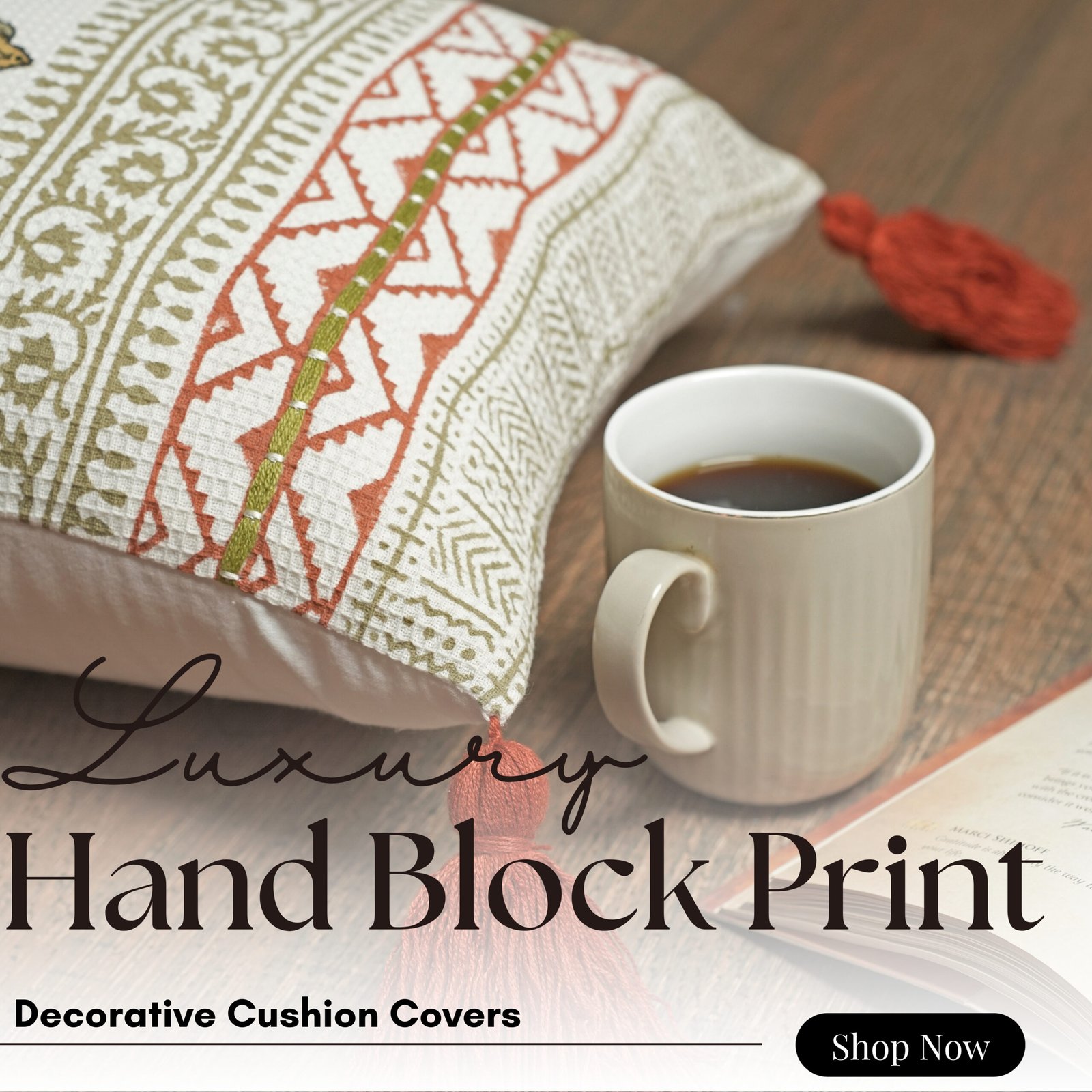 Modernised floral printed with embroidery  cushion cover - Image 10