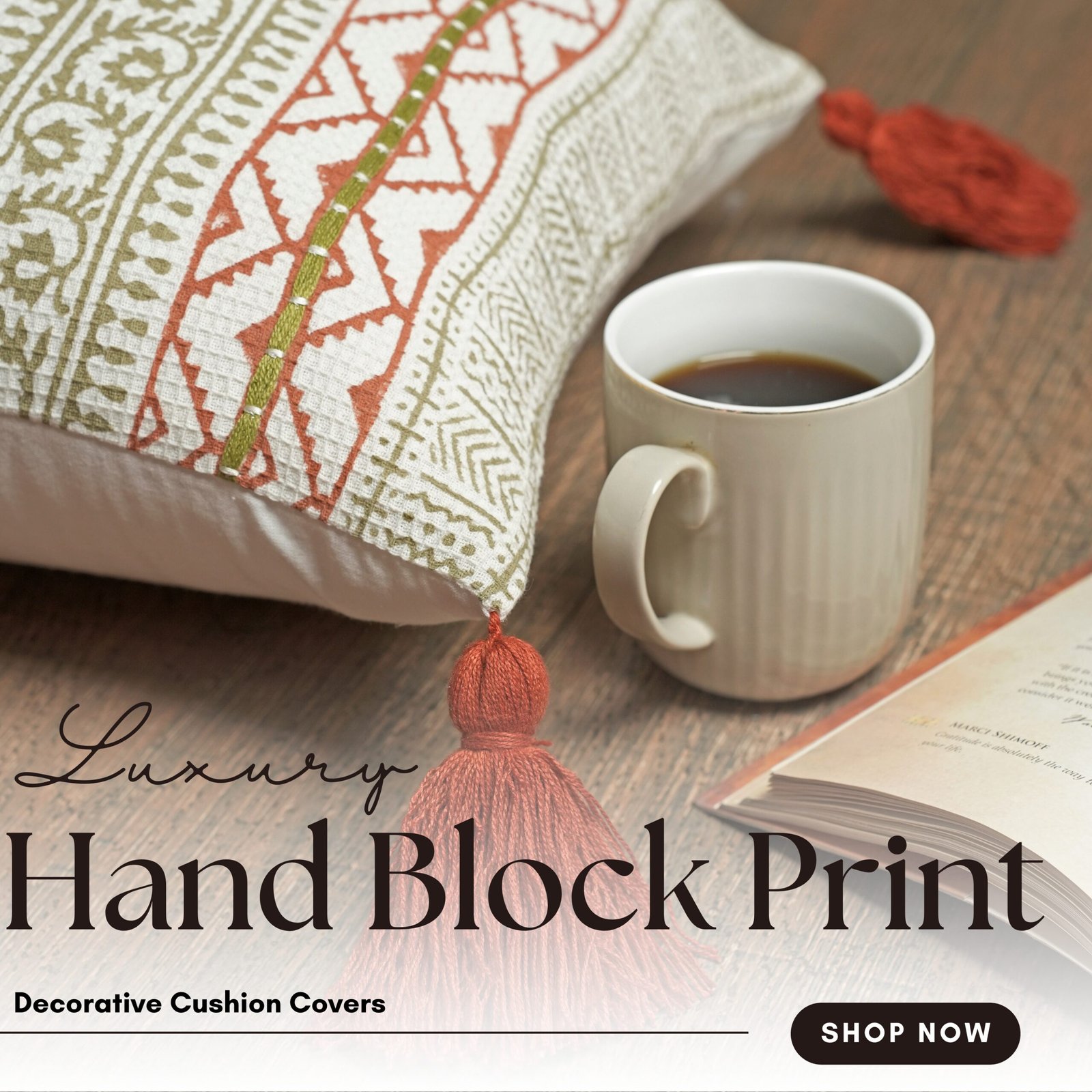 Modernised floral printed with embroidery  cushion cover - Image 6